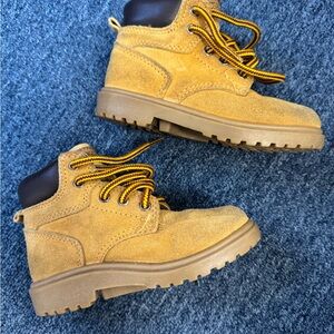 Kids Tan Boots with Black Accents